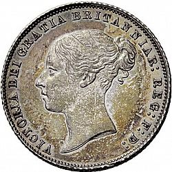 Large Obverse for Sixpence 1859 coin