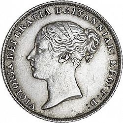 Large Obverse for Sixpence 1862 coin