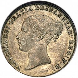 Large Obverse for Sixpence 1863 coin