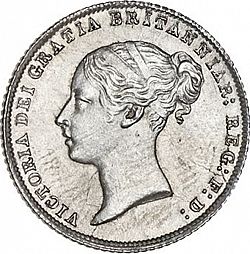 Large Obverse for Sixpence 1864 coin
