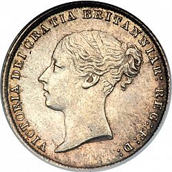 Large Obverse for Sixpence 1866 coin