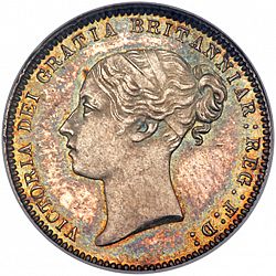 Large Obverse for Sixpence 1870 coin