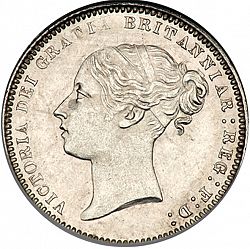 Large Obverse for Sixpence 1871 coin