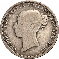 Large Obverse for Sixpence 1872 coin