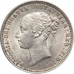 Large Obverse for Sixpence 1873 coin