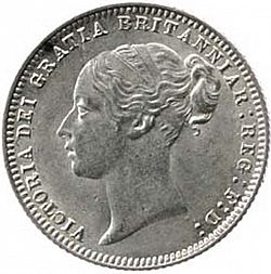 Large Obverse for Sixpence 1877 coin