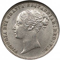 Large Obverse for Sixpence 1878 coin