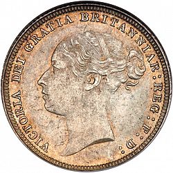 Large Obverse for Sixpence 1881 coin