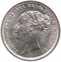 Large Obverse for Sixpence 1884 coin