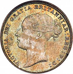 Large Obverse for Sixpence 1885 coin