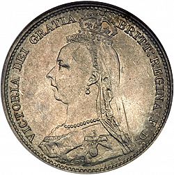 Large Obverse for Sixpence 1893 coin