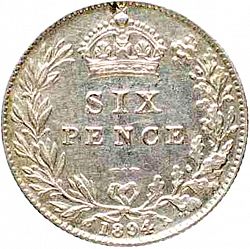 Large Obverse for Sixpence 1894 coin