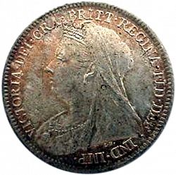Large Obverse for Sixpence 1900 coin