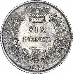 Large Reverse for Sixpence 1854 coin