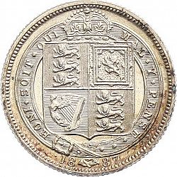 Large Reverse for Sixpence 1887 coin