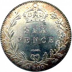 Large Reverse for Sixpence 1900 coin