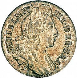 Large Obverse for Sixpence 1696 coin