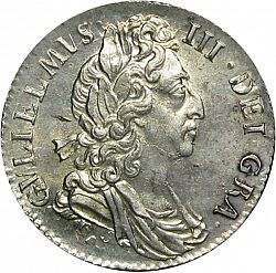 Large Obverse for Sixpence 1697 coin