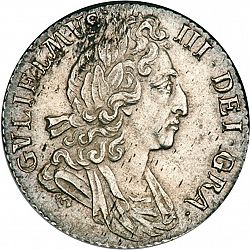 Large Obverse for Sixpence 1697 coin