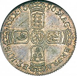 Large Reverse for Sixpence 1696 coin