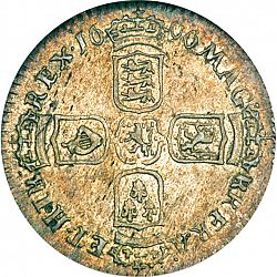 Large Reverse for Sixpence 1696 coin