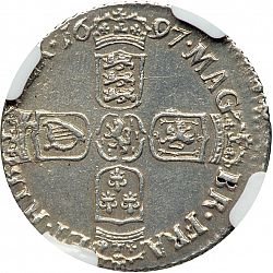 Large Reverse for Sixpence 1697 coin