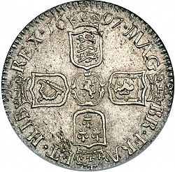 Large Reverse for Sixpence 1697 coin