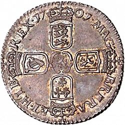 Large Reverse for Sixpence 1701 coin