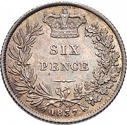 Large Reverse for Sixpence 1837 coin