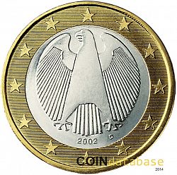 1 Euro 2002 Large Obverse coin