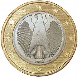 1 Euro 2002 Large Obverse coin