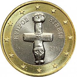 1 Euro 2011 Large Obverse coin