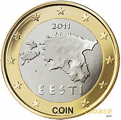 1 Euro 2011 Large Obverse coin