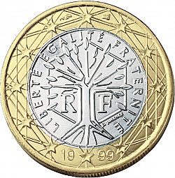 Coin: 1 Euro (1st map) (France(1999~Today - Euro (Circulation)) WCC:km1288