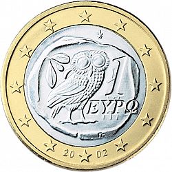 1 Euro 2002 Large Obverse coin