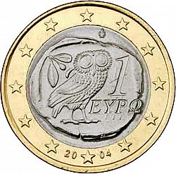 1 Euro 2004 Large Obverse coin