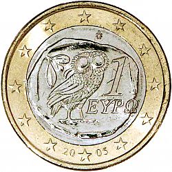 1 Euro 2005 Large Obverse coin