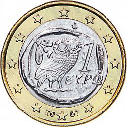 1 Euro 2007 Large Obverse coin