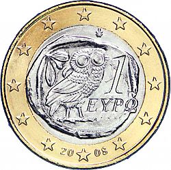 1 Euro 2008 Large Obverse coin