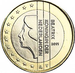 1 Euro 2011 Large Obverse coin