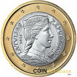 1 Euro 2014 Large Obverse coin