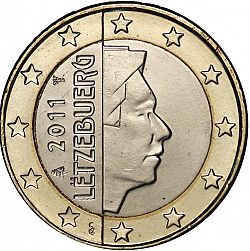 1 Euro 2011 Large Obverse coin