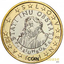 1 Euro 2008 Large Obverse coin