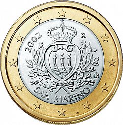 1 Euro 2002 Large Obverse coin