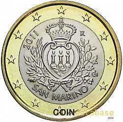 1 Euro 2011 Large Obverse coin