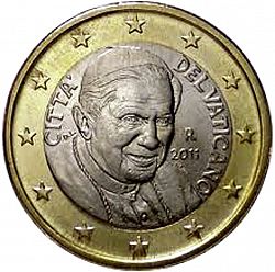 1 Euro 2011 Large Obverse coin