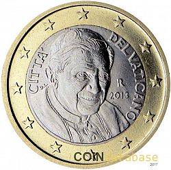 1 Euro 2013 Large Obverse coin