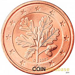 1 cent 2002 Large Obverse coin