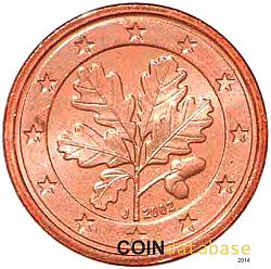 1 cent 2002 Large Obverse coin