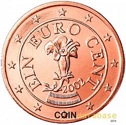 1 cent 2002 Large Obverse coin